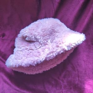 Y2K Fluffy Pink Bucket Hat